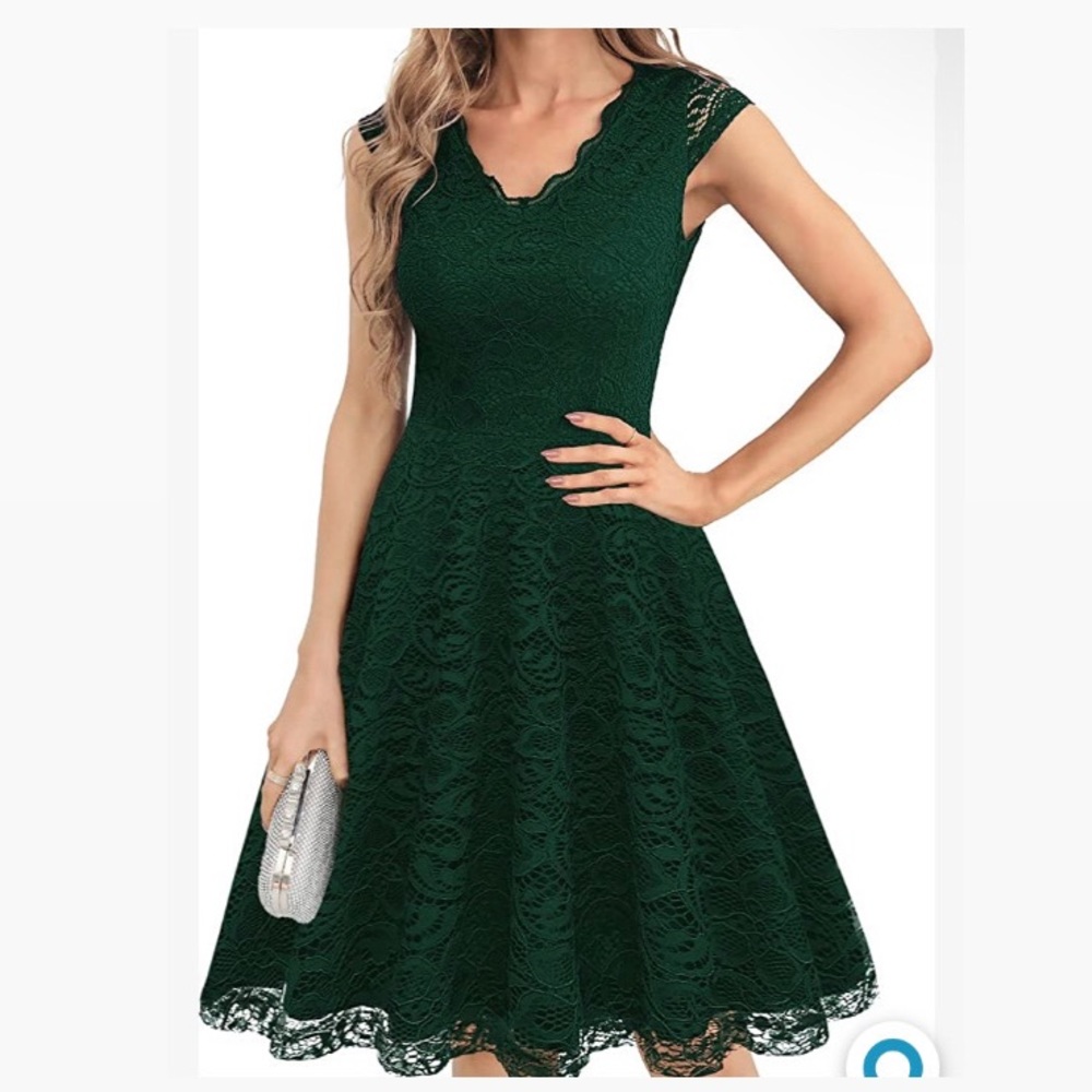 Forest Green Evening Party Dress